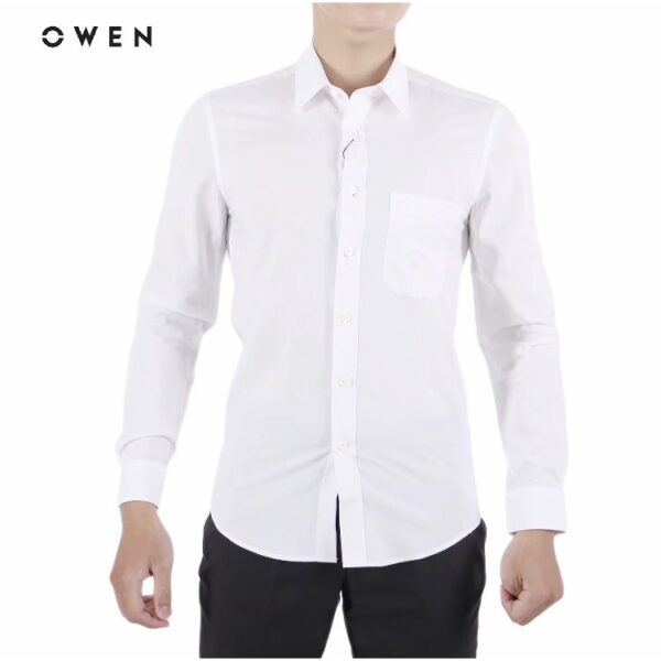 OWEN - Áo sơ mi dài tay Regular Fit Trắng Nano - AR230022DT