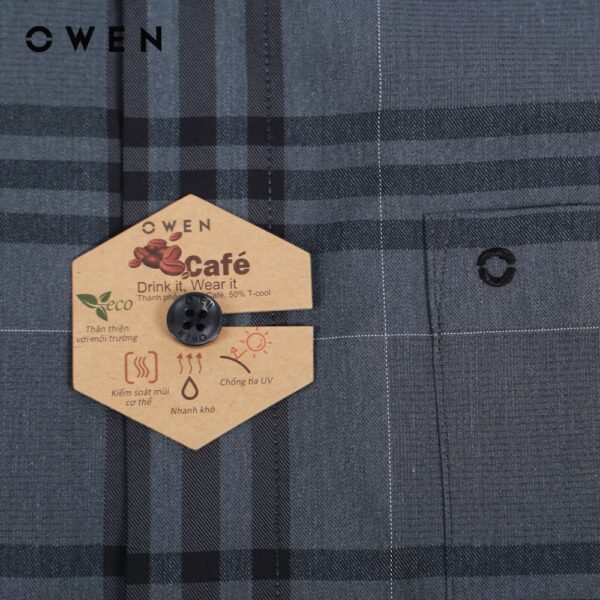 OWEN - Áo sơ mi dài tay Regular Fit Xanh rêu Cafe - AR220859DT - Hình ảnh 5