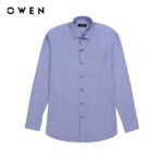 OWEN – Áo sơ mi dài tay Slim Fit màu Xanh vừa Bamboo – AS220836D