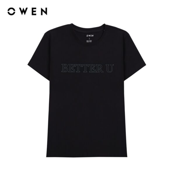OWEN - Áo Tshirt ngắn tay Body Fit Đen - TSN231428