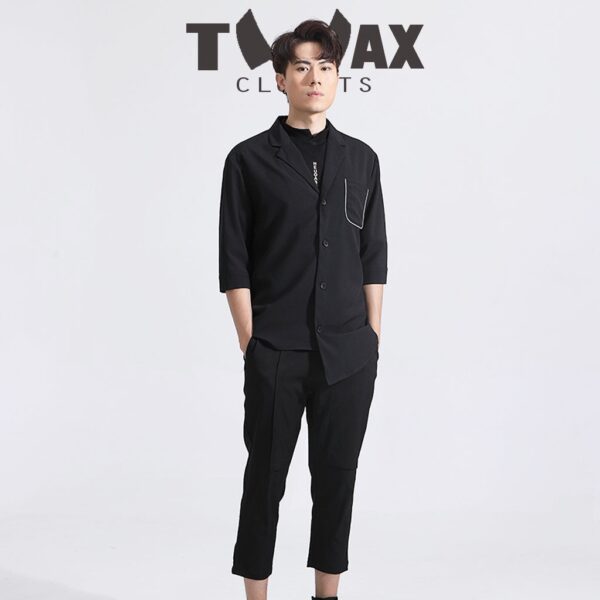 Quần baggy nam vạt giả TMAXCLOSETS cách điệu cá tính, vải kaki cotton mềm mịn, thoáng mát TM-Q1026 - Hình ảnh 2