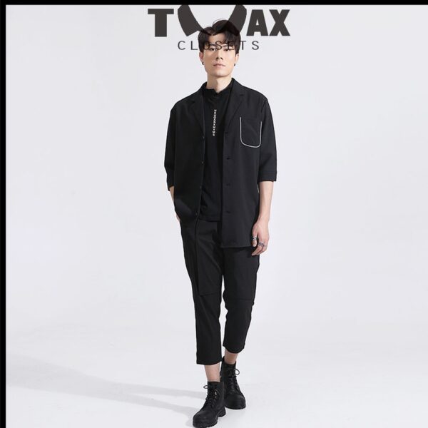 Quần baggy nam vạt giả TMAXCLOSETS cách điệu cá tính, vải kaki cotton mềm mịn, thoáng mát TM-Q1026 - Hình ảnh 3