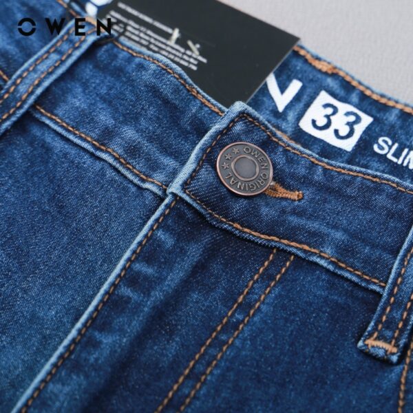 Quần jeans nam Owen Slimfit màu xanh - QJSL23687L(MHR) - Hình ảnh 4